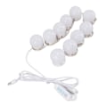 Miniatyrbillede 2 af 8: LED-spejlbelysning med 10 dæmpbare pærer USB justerbar farve og lysstyrke spejlbelysning til makeup-omklædningsrum badeværelse