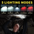 Miniatyrbillede 3 af 5: LED Lommelygte Arbejdslampe, COB LED Arbejdslampe Lygte med Magnetisk Base 5 Lystilstande USB Campinglampe til Garage, Camping, Nødsituationer, osv. [Energi Klas