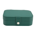 Miniatyrbillede 1 af 8: Smykkeæske til kvinder, bærbar, elegant PU-læder, ringe, øreringe, halskæde, opbevaringsorganisator, etui, grøn