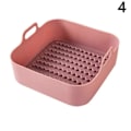 Miniatyrbilde 1 av 2: Bakekurv Airfryer Silikon Gryte Erstatningsinnlegg Airfryer Tilbehør Rosa Firkantet