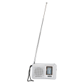 Miniatyrbild 7 av 8: AM FM-radio Batteridriven Inbyggd högtalare Bärbar fickradio för utomhusresor Silvergrå