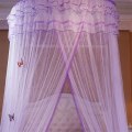 Pikkukuva 5 / 8: Hengittävä pyöreä katos pitsiprinsessatyylinen hyttysverkko sängyn verhoverho (violetti)