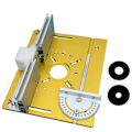 Miniatyrbillede 2 af 5: Router Lift System og Aluminium Routerbord Indsatsplade Guld