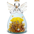 Miniatyrbillede 1 af 5: Glasengelstatue med smukke lilla blomster - Perfekt mors dags- og fødselsdagsgave til mor M mørkeblå robin blå