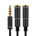 Miniatyrbillede 1 af 8: 3,5 mm lydsplitterkabel 3,5 mm han til 2 port 3,5 mm hun med mikrofon 3,5 mm forlængerkabel Aux-kabeladapter