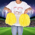 Miniatyrbillede 3 af 8: 1 par Cheerleader Aerobic Pom Poms Pompoms til dansefest Skolesportskonkurrence (gul)