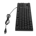 Miniatyrbilde 2 av 8: Gaming Keyboard USB Rund 87 nøkler Fargerikt bakgrunnsbelyst Ergonomisk Mekanisk Touch Kablet tastatur for stasjonær bærbar PC Svart