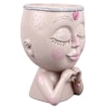 Miniatyrbilde 2 av 8: Ansiktsplanter Pot Resin Love Style Lady Head Sukkulent Planter Kvinne Ansikt Blomsterpotte med Dreneringshull Spader for Innendørs Utendørs Hvit