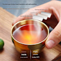 Miniatyrbilde 3 av 5: 80 ml Sakekopp i rustfritt stål, dobbelt lag, mini hvitvinskopp, A