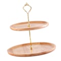 Miniatyrbillede 2 af 8: Frugtfad i træ, naturligt tekstureret, enkelt, elegant, stærkt, holdbart, fødevarebakke, kagefrugt serveringsbakke 20+25cm dobbelt lag