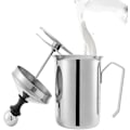 Miniatyrbilde 1 av 5: Dobbeltlags melkeskummer i rustfritt stål, kaffeskummerpumpe (800 ml) Zekai 400ML