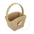 Miniatyrbilde 3 av 5: Rustikk Burlap Blomsterpikekurv med Sløyfe for Bryllupsdekorasjon - Allsidig og Slitesterk