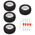 Miniatyrbilde 1 av 8: 4 stk. RC-hjul og dekksett 82mm foran og bak med flettet mønster for WLToys 144001 1/14 RC Off Road CarWhite