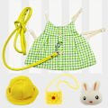 Pikkukuva 1 / 4: Suloinen kanin valjaat ja set lemmikkiliivillä - kultainen ananas -teema