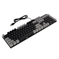 Miniatyrbillede 7 af 8: 104 Taster Mekanisk Gaming Keyboard 28 Baggrundsbelysningstilstande Blå Switch Plug and Play RGB Kablet computertastatur til Windows til Linux Sort Grå