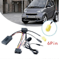 Pikkukuva 4 / 5: Auton Bluetooth-audioadapteri 159 Smart Fortwo 451 -malliin mikrofonilla, handsfree Aux-kaapeli - 6-nastainen
