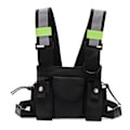 Miniatyrbilde 1 av 8: Brystsele Riggveske Streetwear Vest Walkie Talkie Radioholder Brystlomme for utendørs redning Public Security Svart med reflekterende stripe
