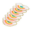 Miniatyrbillede 8 af 8: 6 stk. Regnbue Patches Lyse Farve Regnbue Sky Mønster Bomuld DIY Broderi Stryge På Tøj Patches