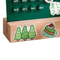 Miniatyrbild 7 av 8: Skrivbordsdatum Planerare Integrerad Gjutning Ring Bordskalender Prydnader för DIY Hem Stationer Dekoration Björk och ABS Grön