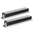 Miniatyrbilde 4 av 8: 2stk Dual Row Terminal Strip 660V 15A 10 Posisjoner Terminal Barrier Strip med deksel T1520