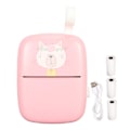 Miniatyrbillede 1 af 8: Lommeter termisk printer med 3 ruller papir, notes label maker, mini fotoprinter, indbygget batteri, pink