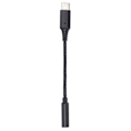 Miniatyrbilde 1 av 8: USB-C til 3,5 mm hodetelefonkontakt Adapter Type C Hodetelefonadapter Aux Audio Nylon Flettet Kabel Svart