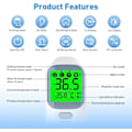 Miniatyrbild 4 av 5: 3-i-1 infraröd panntermometer, kontaktfri panntermometer med febervarning, bakgrundsbelyst fyrfärgs digital display, vuxentermometer med mig