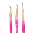 Miniatyrbilde 2 av 8: 3 stk Nail Art Pinsett rustfritt stål Rett bøyningstips Manikyr Rhinestone Nipper Gradient Farge