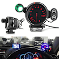 Miniatyrbild 6 av 8: 12 V 80mm 3,75 tum varvräknare modifierad LED 11000 RPM hastighetsmätare kit rött ljus