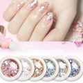Miniatyrbild 4 av 8: 8 lådor/set nagelglitter, paljetter, flingor, glittrande 3D-nagelkonstflingor, nagelglitterdekoration