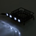 Pikkukuva 7 / 8: Pienikokoinen kattoteline -matkatavarateline LED-valolla pyöreälle SCX10 1/10 RC -autolle (4 valkoista)
