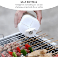 Miniatyrbillede 4 af 5: Grå 4-kammer krydderidispenser krydderglas salt sukkerbeholder køkken BBQ rystere
