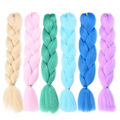 Miniatyrbilde 2 av 5: Jumbo Heklet Flette Ombre Farge Hår Extensions for Kvinner Mørk Lilla