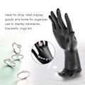 Miniatyrbillede 7 af 8: Resin Mannequin Hånd Finger Smykker Ring Armbånd Display Holder Rack (Resin Black)