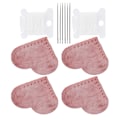 Miniatyrbilde 5 av 8: 2 sett hjerteformede stoffhjørnebokmerker DIY skinnvarer symaterialer rosa