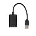 Pikkukuva 1 / 8: SKT2-BK USB2.0 Ulkoinen äänikortti, jossa on kuulokkeet ja mikrofoniliitäntä kannettavalle tietokoneelle