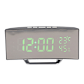 Miniatyrbild 6 av 8: LED digital klocka 3 nivåer Ljusstyrka Snooze USB Batteridriven Elektronisk spegelväckarklocka med Temp Fuktighet Display Grönt ljus