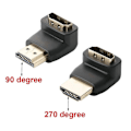 Pikkukuva 2 / 4: 6 kpl Suorakulmainen HDMI-liitin, 90 asteen ja 270 asteen HDMI-uros-naarasadapteri, Suorakulmainen nopea HDMI-adapteri, 90 astetta ja 270 astetta