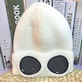 Pikkukuva 2 / 4: Beige Unisex talvihattu Polar-fleecevuorella ja sisäänrakennetuilla laseilla, joustava ja suojaava hiihtopipo lämpöä varten