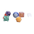 Miniatyrbilde 8 av 8: 7 stk Chakra Healing Krystaller Geometriske Mønstre Form Semi Precious Sten Dekorative Positive Energi Krystaller Ornament Farge Blandet