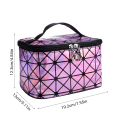 Miniatyrbild 2 av 3: 3D holografisk kosmetisk case Vattentät PU-läder Handy Toalettväska Makeup Förvaringspåse Box Organizer Handväska för resande resa