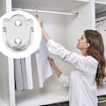 Miniatyrbild 4 av 5: 6 delar zinklegering Garderob Stång Stöd Stabil duschdraperi Stångfäste Stånghållare Garderob Stöd Stöd Stöd för Bruddörr Stöd Stöd