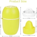 Miniatyrbillede 2 af 5: Manuel Citrus Juicer Citronpresser, Manuel Presser med Dobbelt Formål, Citron/Lime/Appelsin/Grapefrugtpresser - Gul