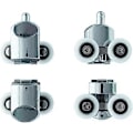 Miniatyrbilde 5 av 5: 23mm Dusjdør Hjul Ruller Topp og Bunn (4-pakning) Sink Legering - Krom - Leveres med Skrape