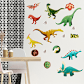 Miniatyrbillede 8 af 8: 14 stk. Dinosaur Wall Decals Lysende Dinosaur Stickers Aftagelige PVC Dinosaur Wall Sticker til Soveværelse Klasseværelse
