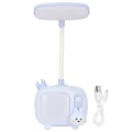 Miniatyrbilde 1 av 8: Leselys for barn TV-stil Base Fleksibel svanehals USB-lading Myk LED Barnebordslampe for studenter Studie Arbeid Blå
