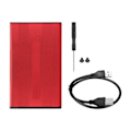 Miniatyrbillede 1 af 8: HDD-kabinet 2,5 tommer 2 TB Kapacitet 480 Mbps Overførselshastighed aluminiumslegering med USB2.0-transmission til Windows til VistaRed