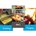 Pikkukuva 5 / 5: 220V Säädettävä Nopeuksinen Sähkötuuletin - Grilli Tuuletin Hiili Pajan Puhallin - Hiljainen Suuri Teho Nopea Jäähdytys BBQ Grillille