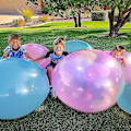 Miniatyrbilde 4 av 5: 1 stk. Gigantiske bobleballer utendørs leker gjenbrukbare vannballonger for småbarn oppblåsbar strandball for barn hagespill sommer vannleker ZD.16 60cm blå