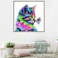 Pikkukuva 5 / 8: Set 40x40cm Väri Kitty Tee itse Pyöreä Jalokivihelmimaalaus Taide Kiiltävä Hartsi Koristetaide